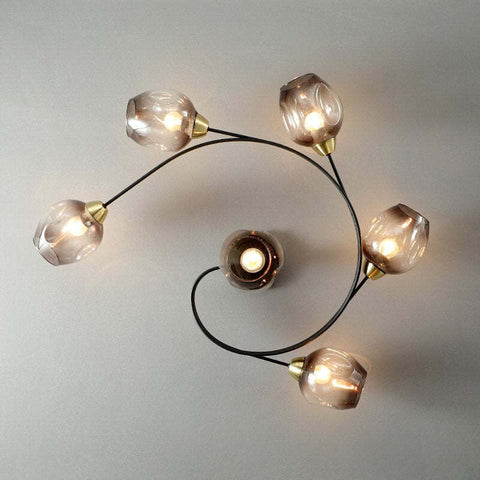 Glass Globe LED Flush Mount Ceiling Light for Dining Room Lighting