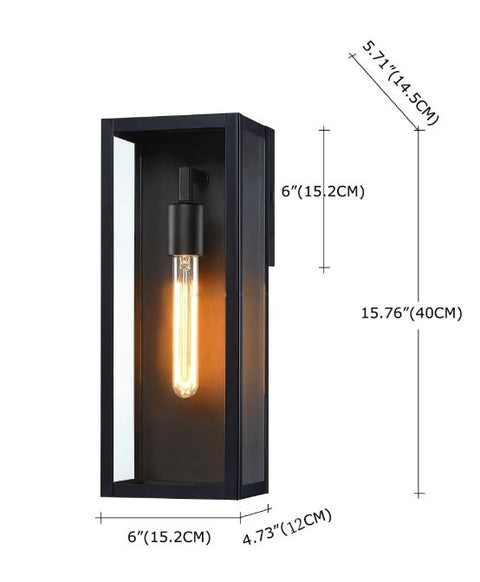 Outdoor Wall Lantern with Clear Glass and Dusk-to-Dawn Sensor