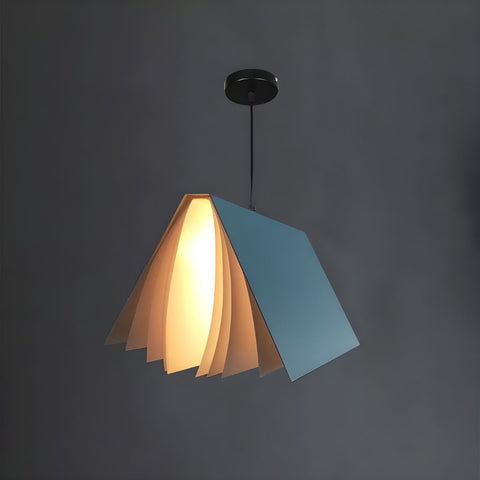 Pendant Light with Folded Book-Shaped Shade