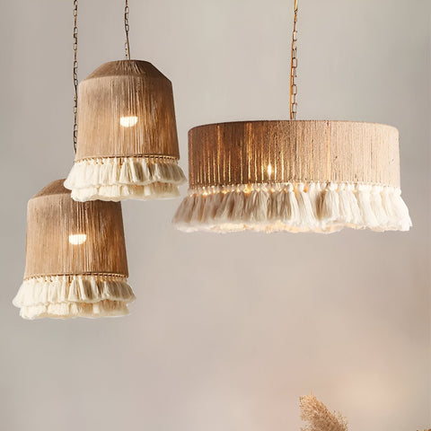 Chandelier with Hemp Rope Tassels