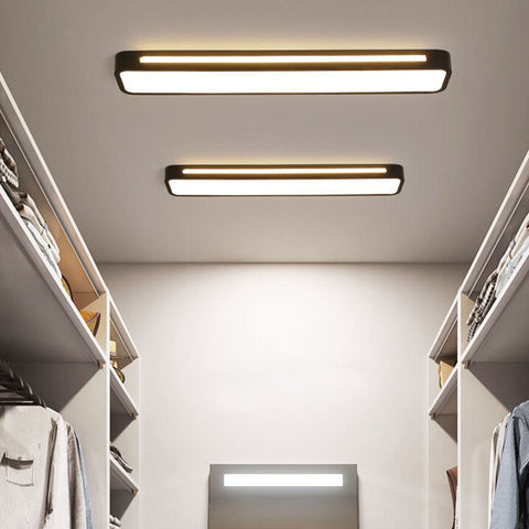 Long LED Flush Mount Ceiling Light with Rounded Frame for Interiors