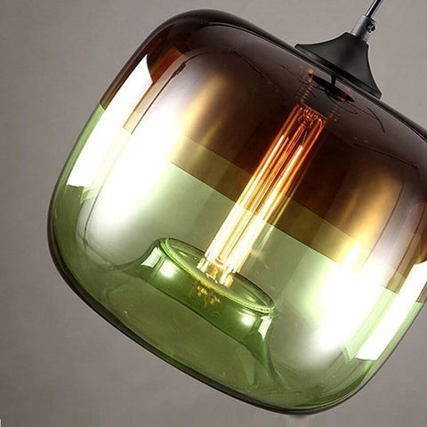 Retro Tinted Glass Pendant Light for Kitchen Islands and Dining Rooms
