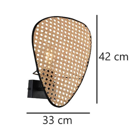 Woven Rattan Wall Sconce for Wabi-Sabi Bedrooms and Living Rooms