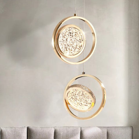 Textured Ring LED Pendant Light for Living and Dining Room Lighting