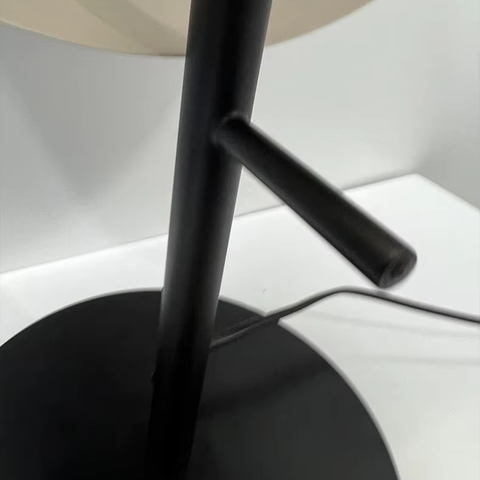 Floor Lamp with Glass Globe and Sculptural Metal Details