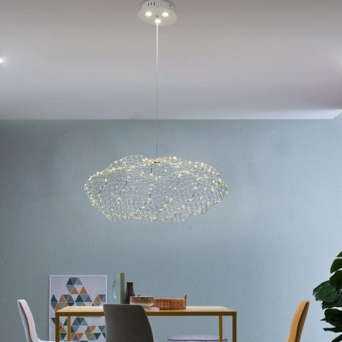 Metal Mesh Cloud Pendant Light for Modern Living and Dining Spaces