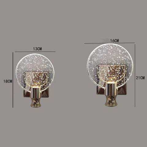 Round LED Wall Sconce with Bubble Glass for Ambient Room Lighting