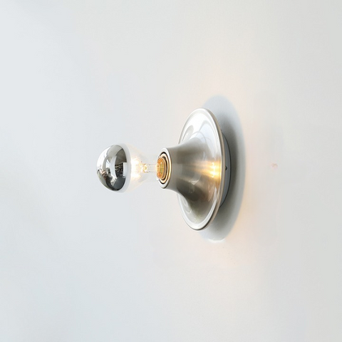 Wall Light with Bauhaus Curve and Exposed Bulb Design