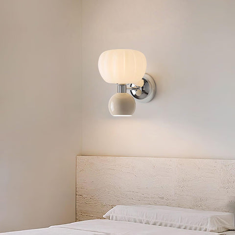 Wall Light with Glass Globe and Rounded Two-Tone Accent