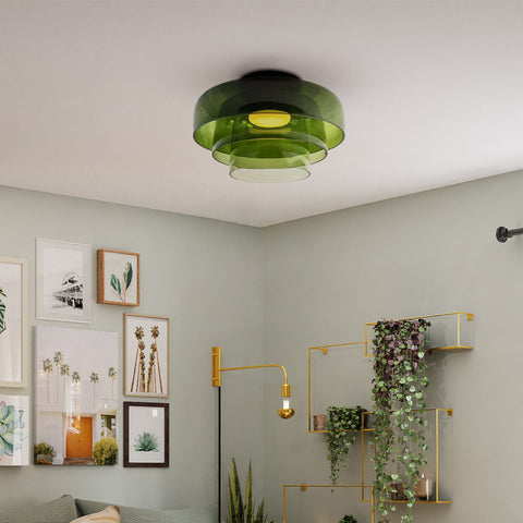 Modern Layered Glass LED Ceiling Light for Contemporary Living Spaces