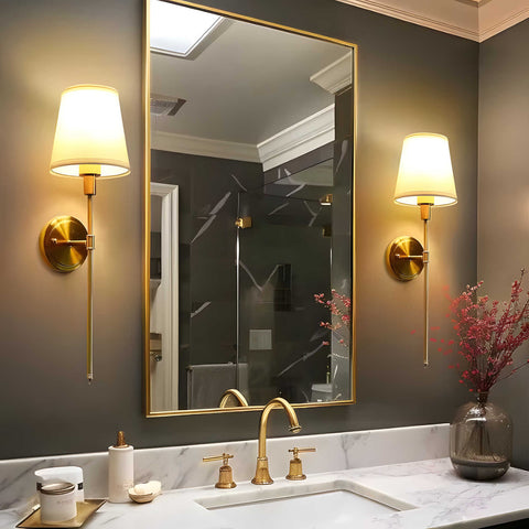 Modern Rechargeable LED Wall Lamp with Fabric Shade and Remote Control