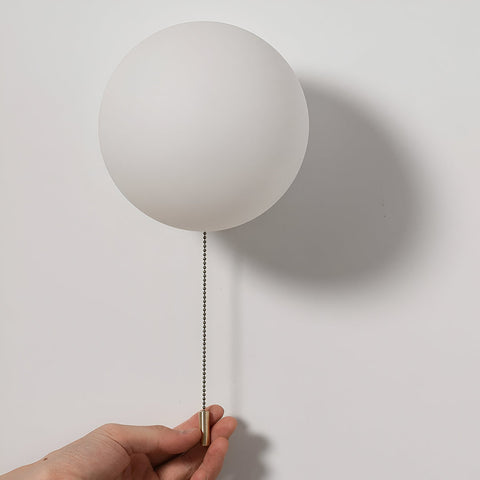 Wall Light with Pull Cord and Frosted Globe Shade