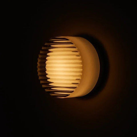 Ribbed Round LED Wall Light