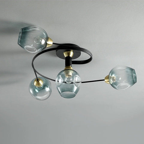 Glass Globe LED Flush Mount Ceiling Light for Dining Room Lighting