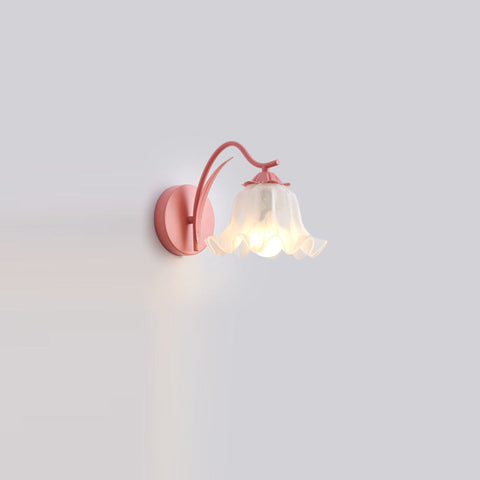 Wall Light with Flower Form and Fluted Acrylic Shade