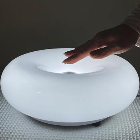 Glass Donut Table Lamp with Integrated LED Light