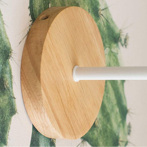 Wall Light with Wood and Iron Shade