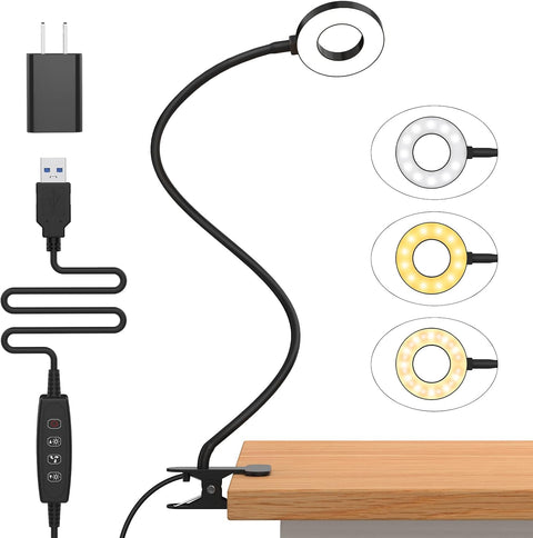 Clip-On LED Desk Lamps with Flexible Necks and Dimming