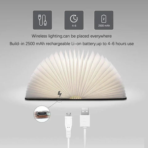 Rechargeable Foldable LED Book Lamp for Portable Ambient Lighting