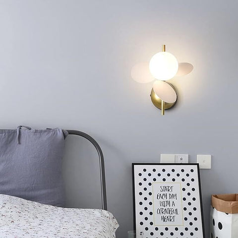 Floral Brushed Metal Wall Sconce for Bedrooms and Children's Rooms
