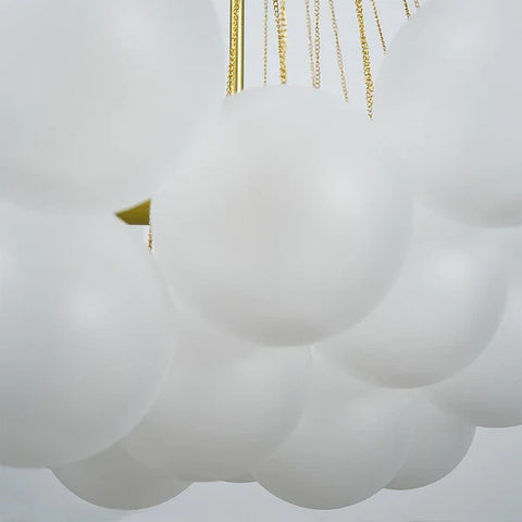 Frosted Glass Bubble Chandelier with Metal Frame