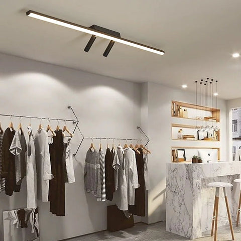 Linear LED Ceiling Light with Adjustable Spotlights for Living Rooms
