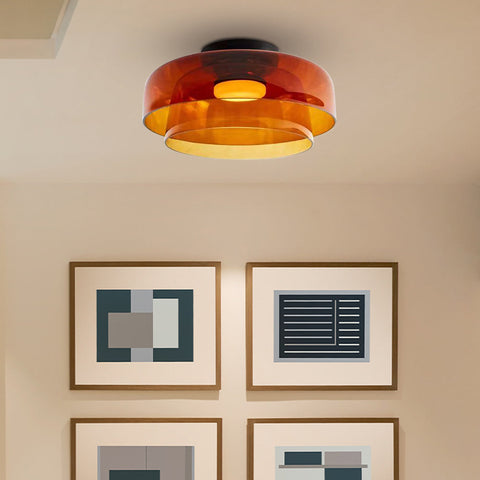 Modern Layered Glass LED Ceiling Light for Contemporary Living Spaces