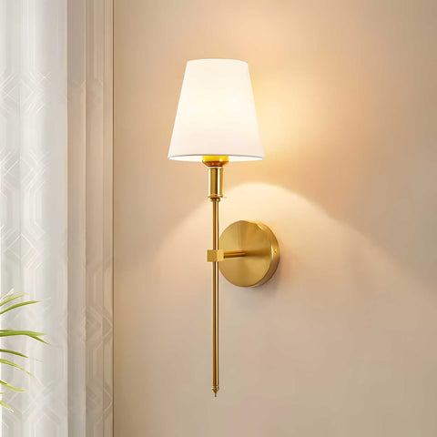 Modern Rechargeable LED Wall Lamp with Fabric Shade and Remote Control