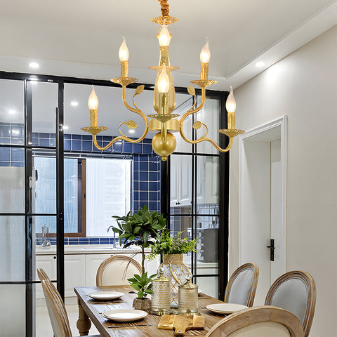 Contemporary Multi-Light Chandelier with Curved Design