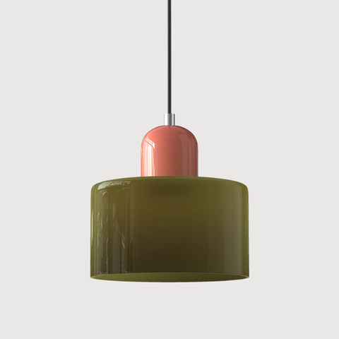Retro Glass Pendant Light with Adjustable Cord for Ambient Lighting