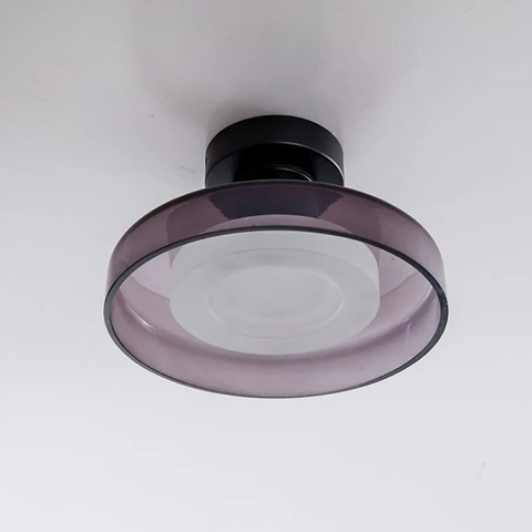 Ceiling Light with Rounded Glass Ring and Warm LED Lighting