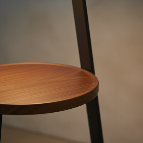 Side Table Lamp with LED Ring and Wireless Charging