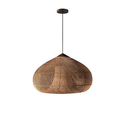 Pendant Light with Handwoven Rattan Shade