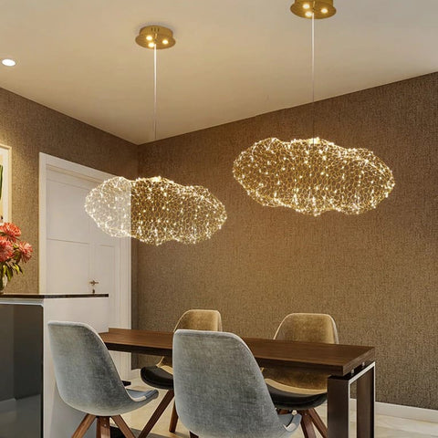 Metal Mesh Cloud Pendant Light for Modern Living and Dining Spaces
