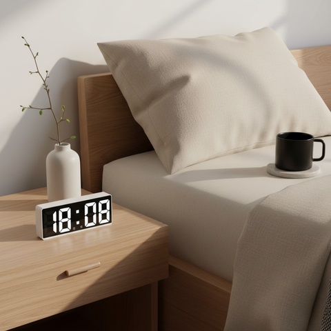 Digital Alarm Clock with LED Time and Temperature Display