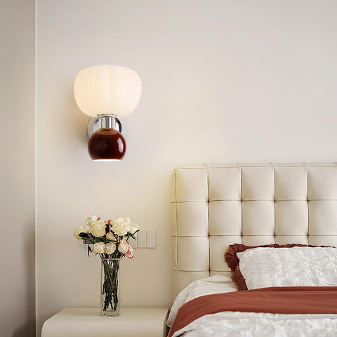 Wall Light with Glass Globe and Rounded Two-Tone Accent