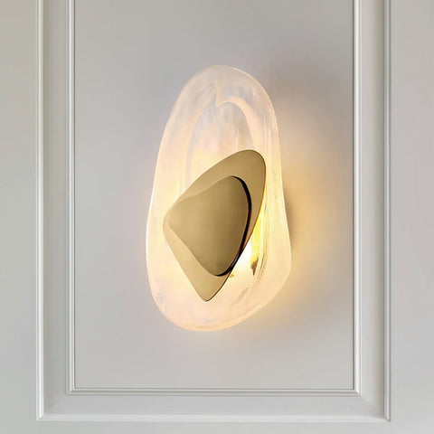 Wall Light with Sculptural Water-Ripple Diffuser