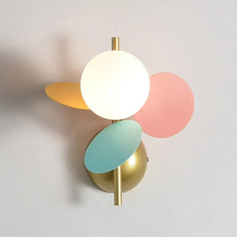 Floral Brushed Metal Wall Sconce for Bedrooms and Children's Rooms