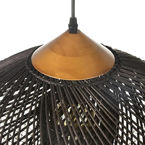 Pendant Light with Handwoven Rattan Shade
