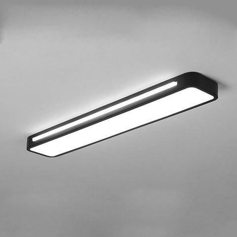 Long LED Flush Mount Ceiling Light with Rounded Frame for Interiors
