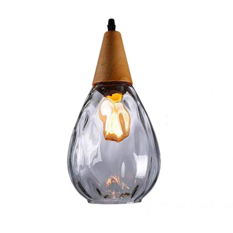 Textured Glass Teardrop Pendant Light for Kitchen Island Lighting