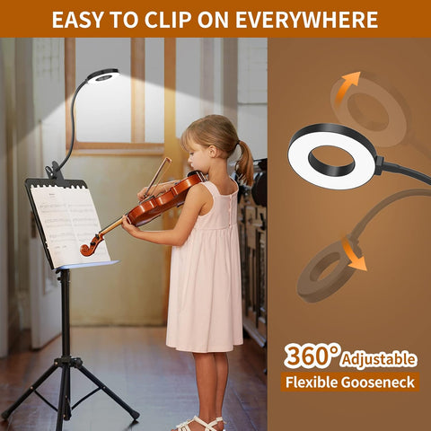 LED Desk Clamp Lamp with Flexible Gooseneck, 3 Color Modes and 10 Brightness Levels