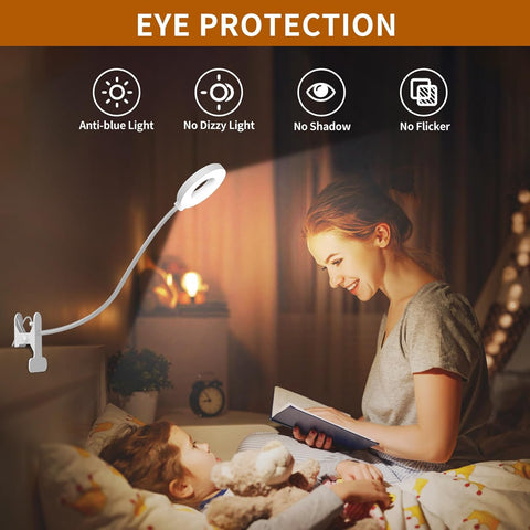 LED Desk Clamp Lamp with Flexible Gooseneck, 3 Color Modes and 10 Brightness Levels