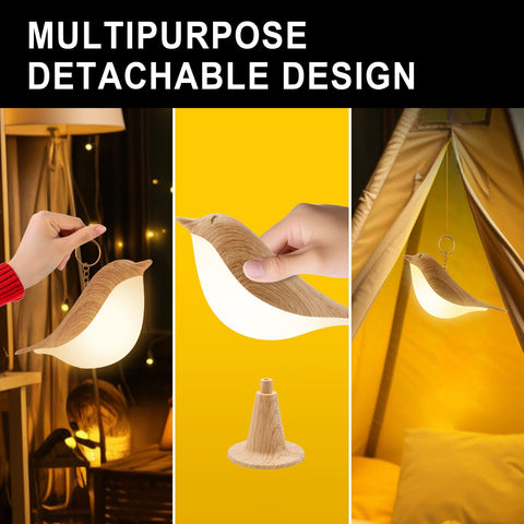 Rechargeable Bird-Shaped LED Table Lamp with Adjustable Brightness for Bedroom