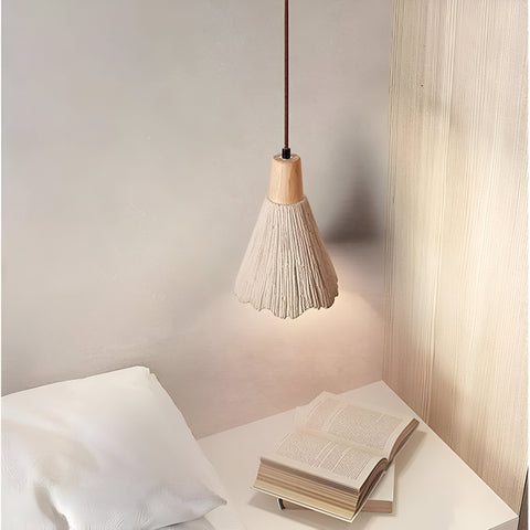Pendant Light with Cement Shade and Wabi-Sabi Texture