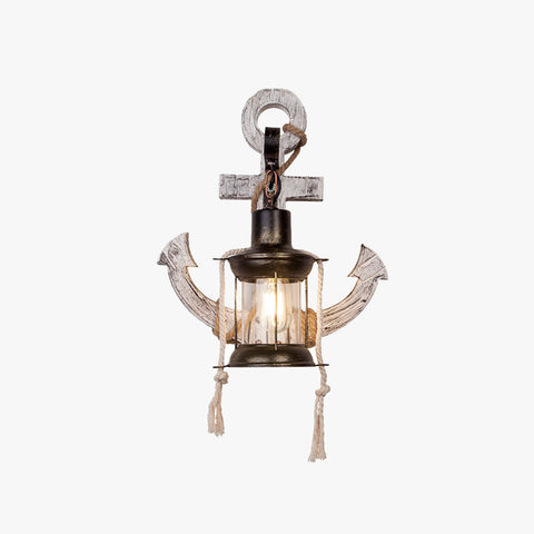 Nautical Anchor Wall Sconce for Rustic Bedroom and Hallway Lighting