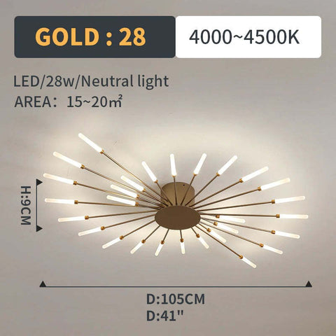 Starburst Multi-Arm LED Ceiling Light