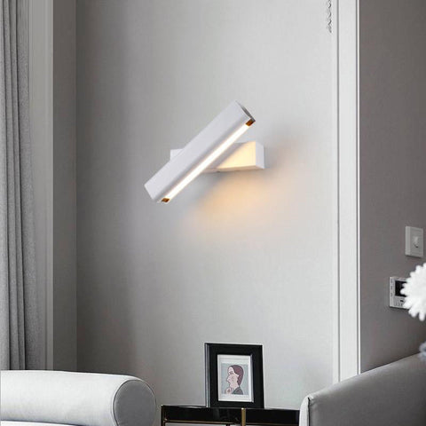 Rotating Wood and Metal LED Wall Sconce for Bedroom Reading Light
