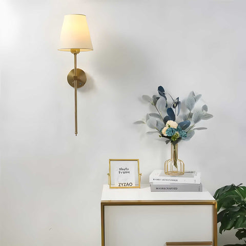 Modern Rechargeable LED Wall Lamp with Fabric Shade and Remote Control