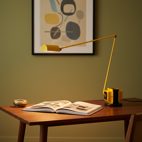 Desk Lamp with Articulated Metal Arm and Adjustable LED Light